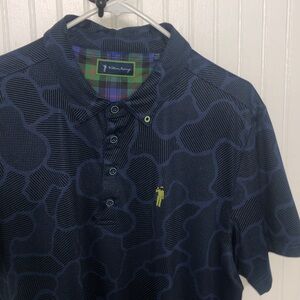 In The Weeds Performance Polo navy/black Moisture Wicking 4way Stretch EUC